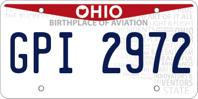OH license plate GPI2972