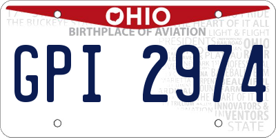OH license plate GPI2974