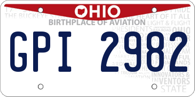 OH license plate GPI2982