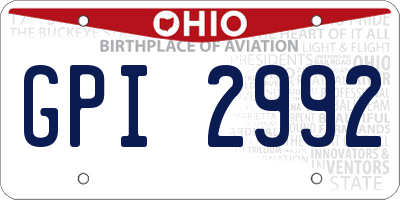 OH license plate GPI2992