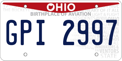 OH license plate GPI2997