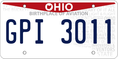 OH license plate GPI3011