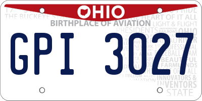 OH license plate GPI3027
