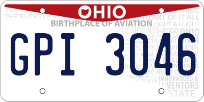 OH license plate GPI3046