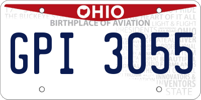 OH license plate GPI3055