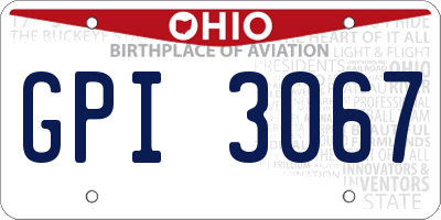 OH license plate GPI3067