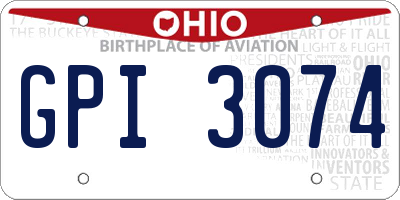 OH license plate GPI3074