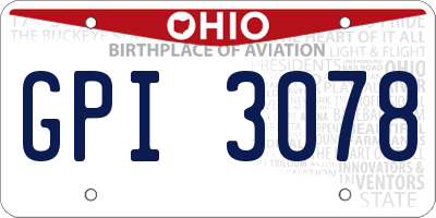 OH license plate GPI3078