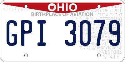 OH license plate GPI3079