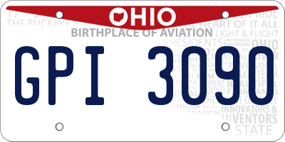 OH license plate GPI3090