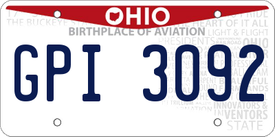 OH license plate GPI3092