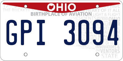 OH license plate GPI3094