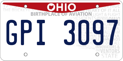 OH license plate GPI3097