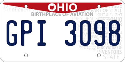 OH license plate GPI3098
