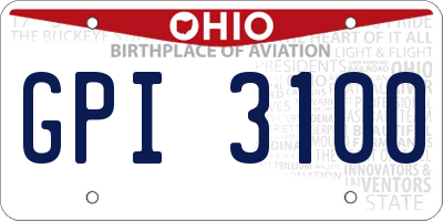 OH license plate GPI3100