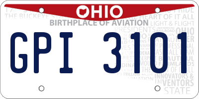 OH license plate GPI3101