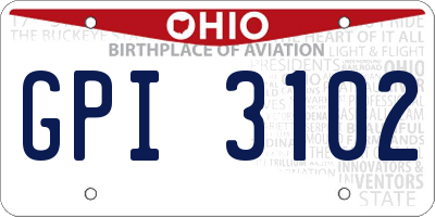 OH license plate GPI3102