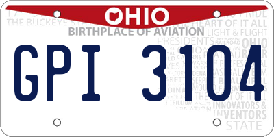 OH license plate GPI3104