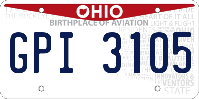 OH license plate GPI3105