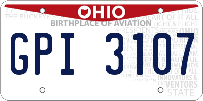 OH license plate GPI3107