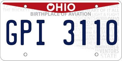 OH license plate GPI3110
