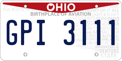 OH license plate GPI3111