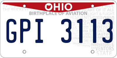 OH license plate GPI3113