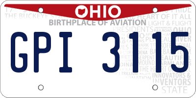 OH license plate GPI3115