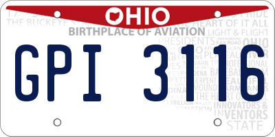 OH license plate GPI3116