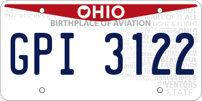 OH license plate GPI3122