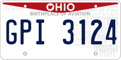 OH license plate GPI3124