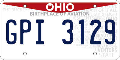 OH license plate GPI3129