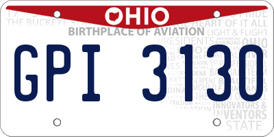 OH license plate GPI3130