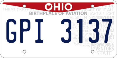 OH license plate GPI3137