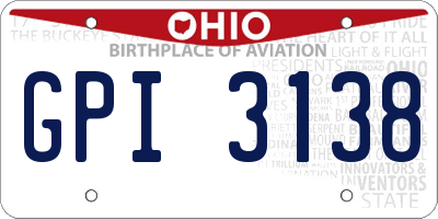 OH license plate GPI3138