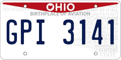 OH license plate GPI3141