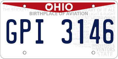 OH license plate GPI3146