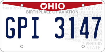 OH license plate GPI3147