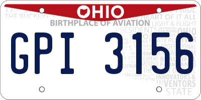 OH license plate GPI3156