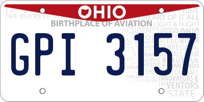 OH license plate GPI3157