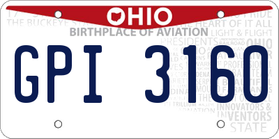 OH license plate GPI3160