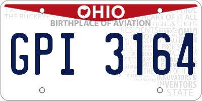 OH license plate GPI3164