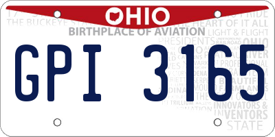 OH license plate GPI3165