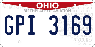 OH license plate GPI3169