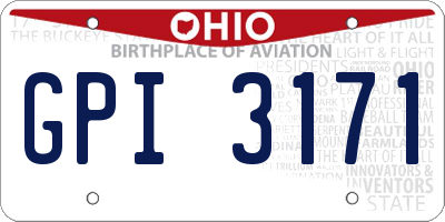 OH license plate GPI3171