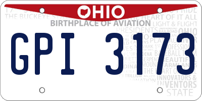 OH license plate GPI3173