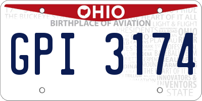 OH license plate GPI3174