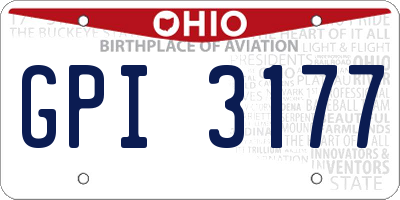 OH license plate GPI3177