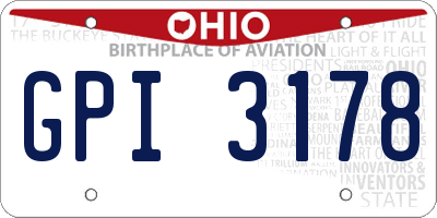 OH license plate GPI3178
