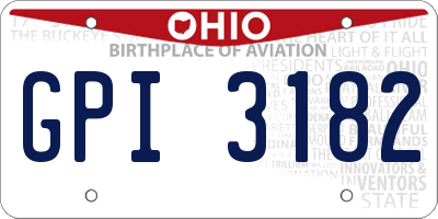 OH license plate GPI3182